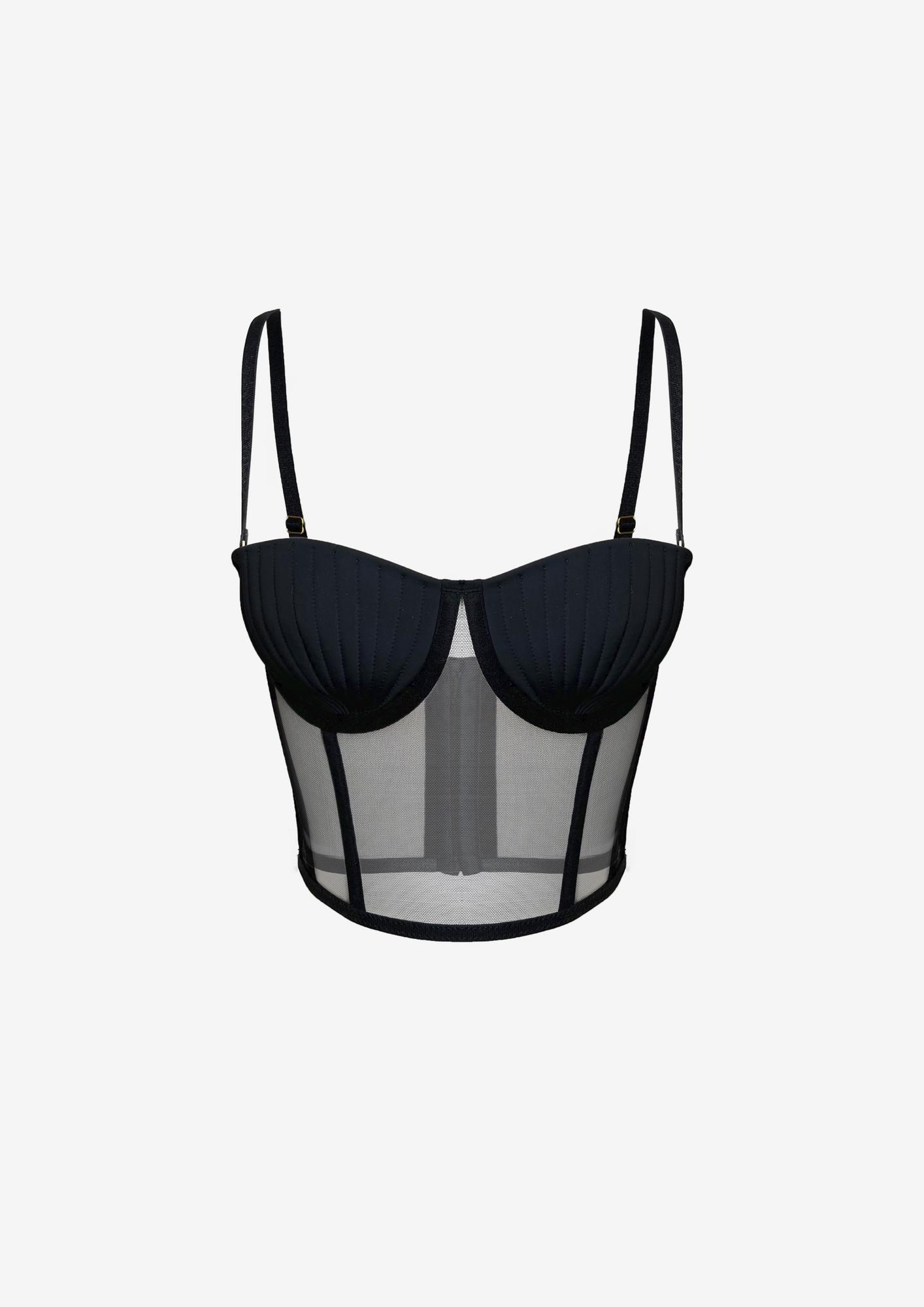 Корсетный топ со стеганой чашкой