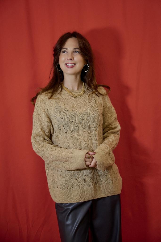 Джемпер беж из  кашемира и мохера