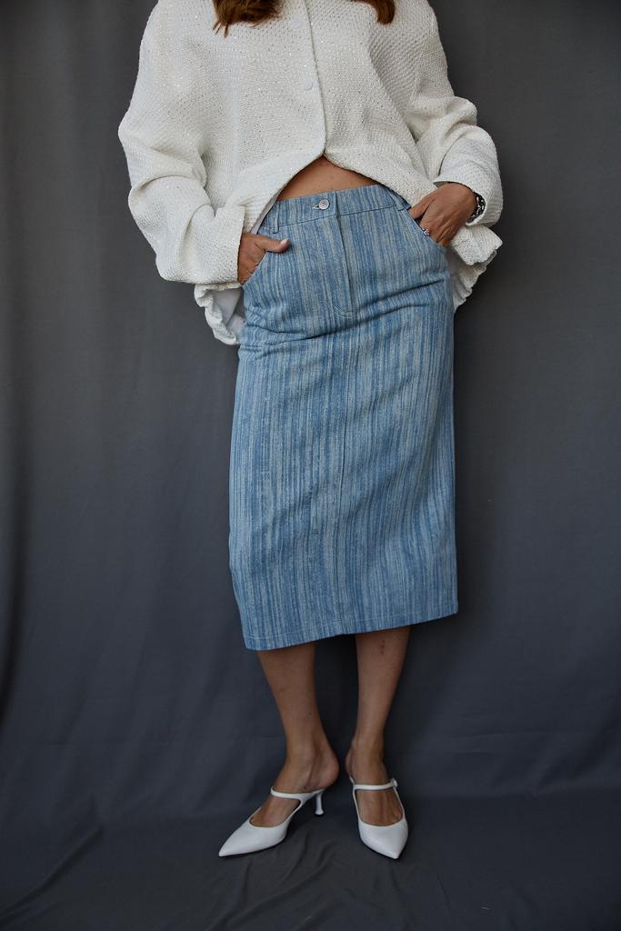 Юбка джинсовая синяя