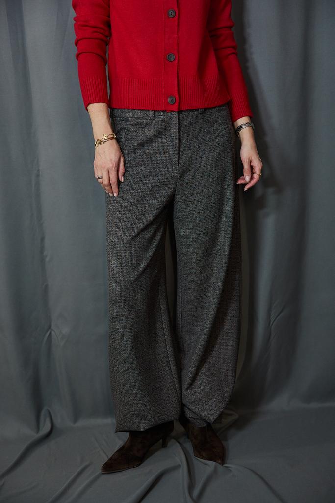 Брюки серые палаццо шерстяные