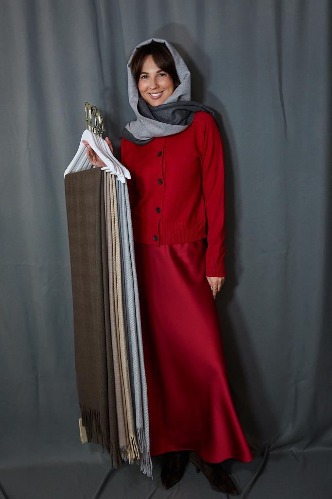 Палантин из шерсти и вискозы