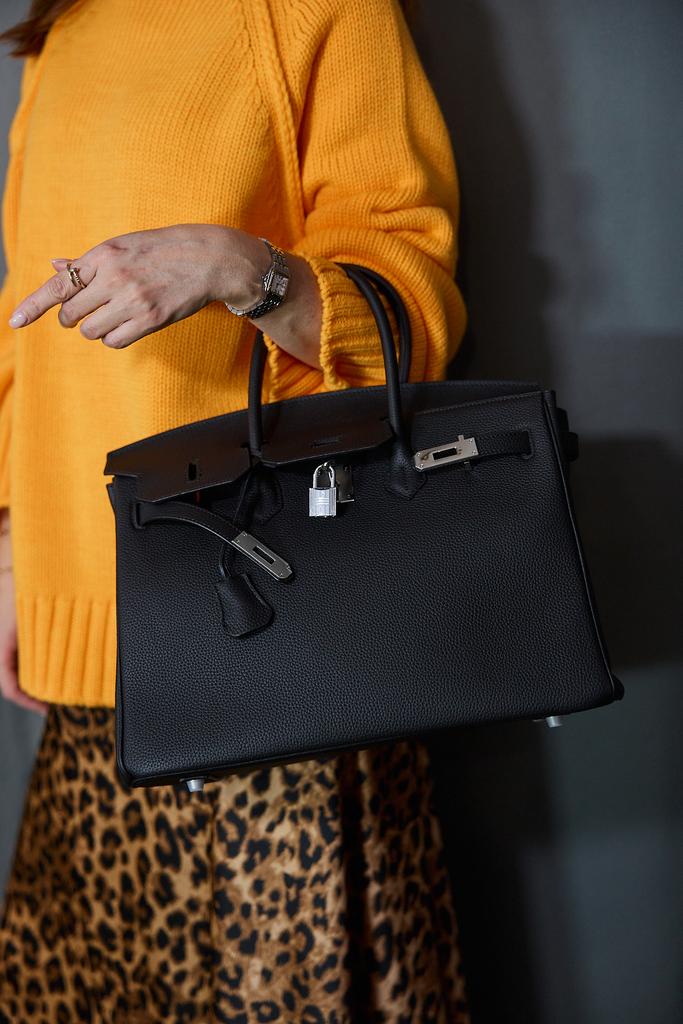 Сумка черная а-ля биркин длина 35