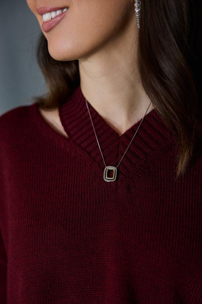 Украшение  на шею биколор прямоугольной формы