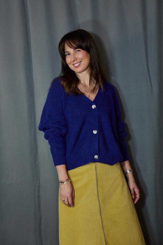 Кардиган укороченный в цвете электрИк