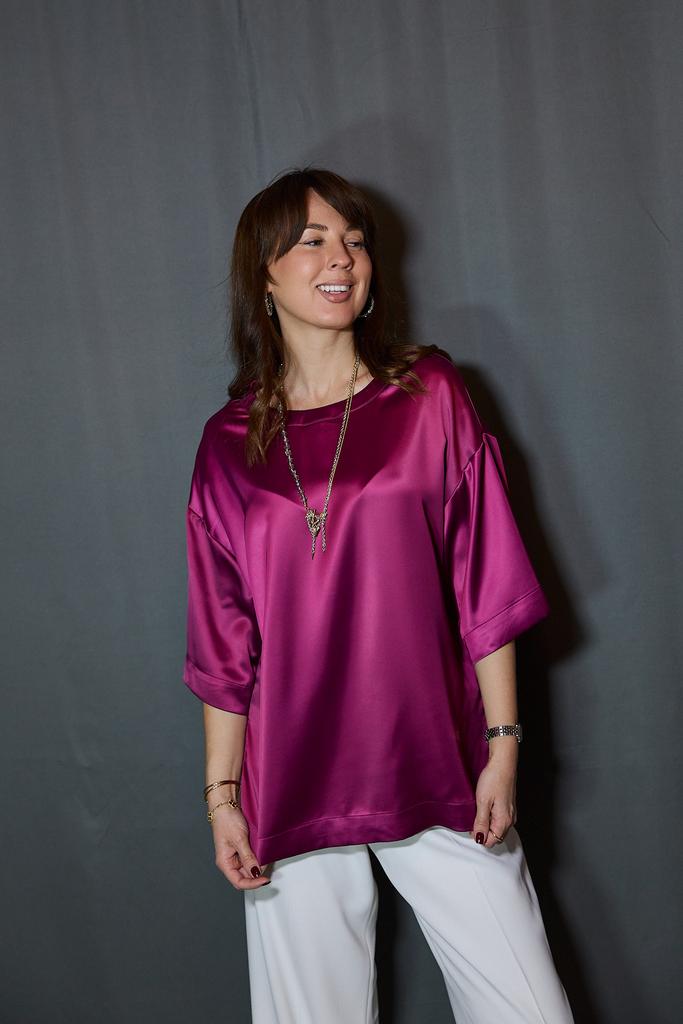 Топ бургунди из атласной  вискозы