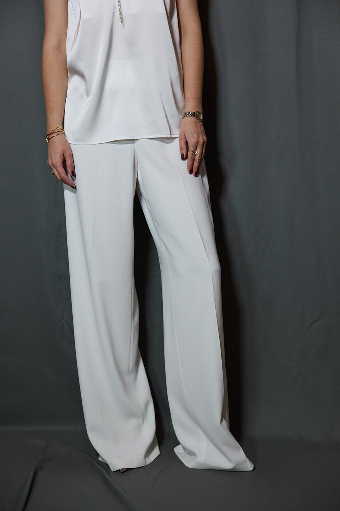Брюки белые  палаццо  из крепа