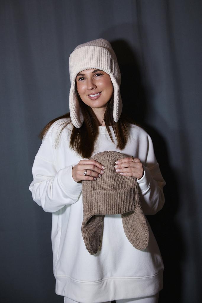 Шапка-ушанка  вязаная