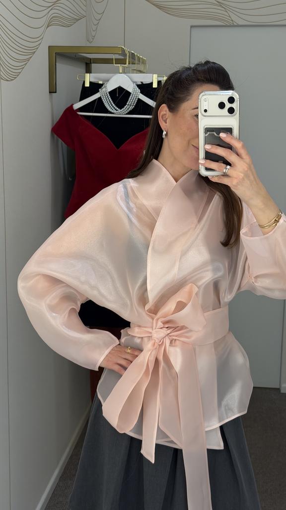 Жакет-кимоно в пудроВом  цвете