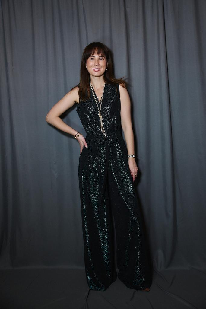 КОМБЕЗ из люрекса зеленый