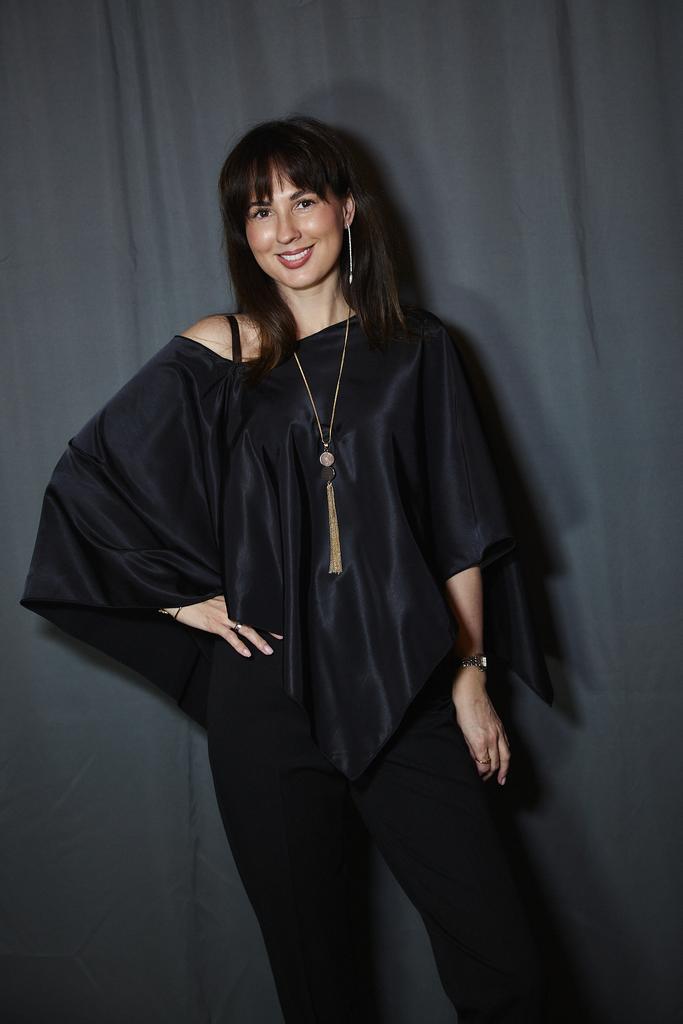 Топ-кейп из вискозы  чёрный