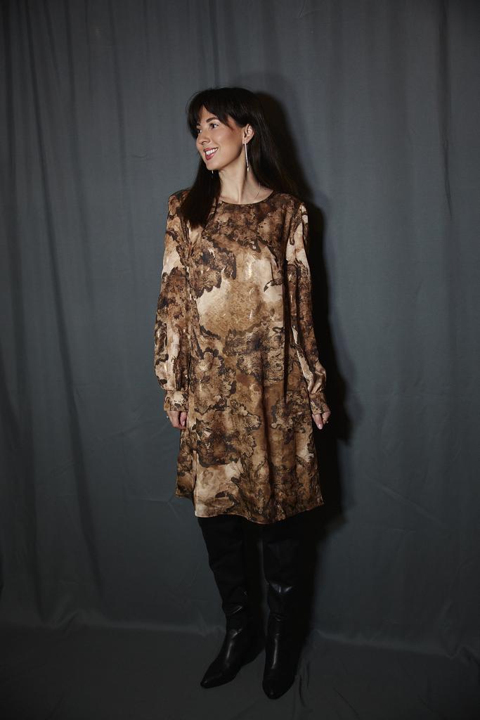 Платье из вискозы прямое принт