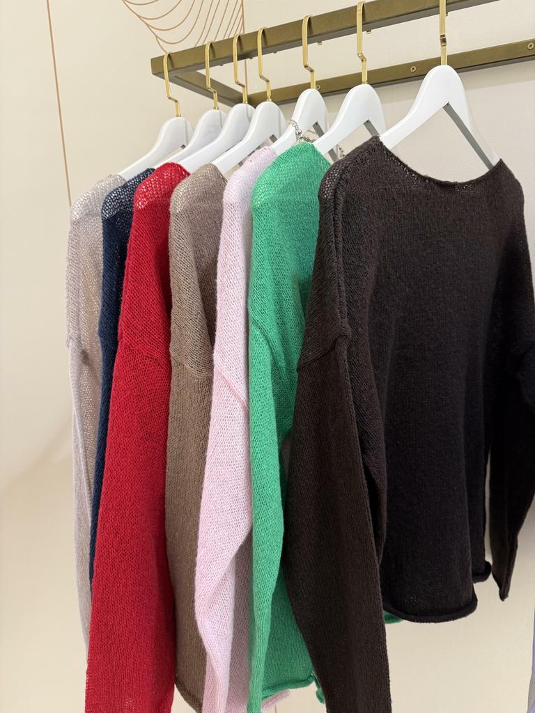 Джемпер-паутинка из  кашемира и мохера ассорти