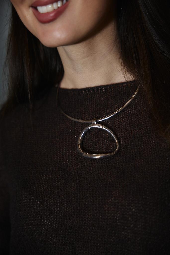 Украшение  чокер   металл с круглой подвеской