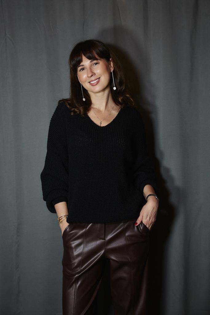 Джемпер из кашемира и мохера черного цвета