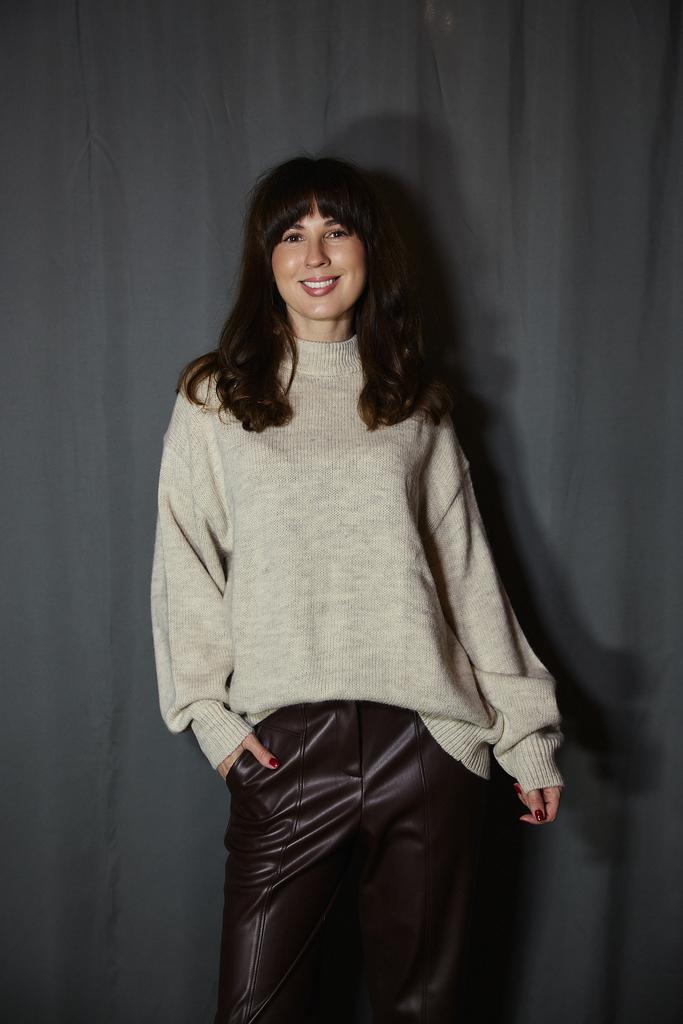 Свитер из шерсти беж меланж