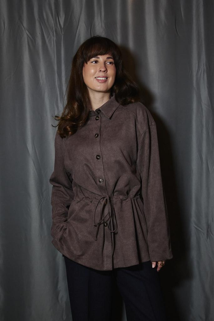 Рубашка кофейная с кулисой