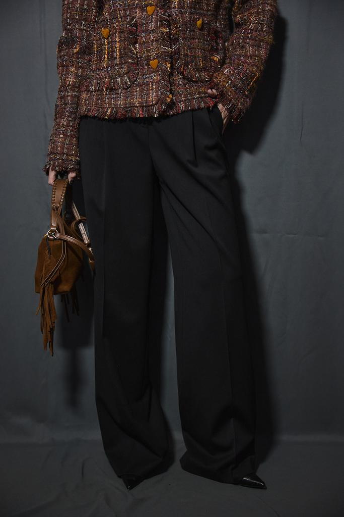 Брюки черные  палаццо с защипами