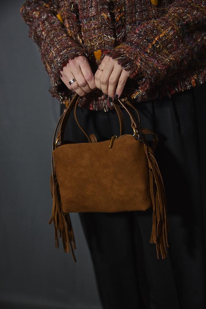 Сумка из замши кирпичная