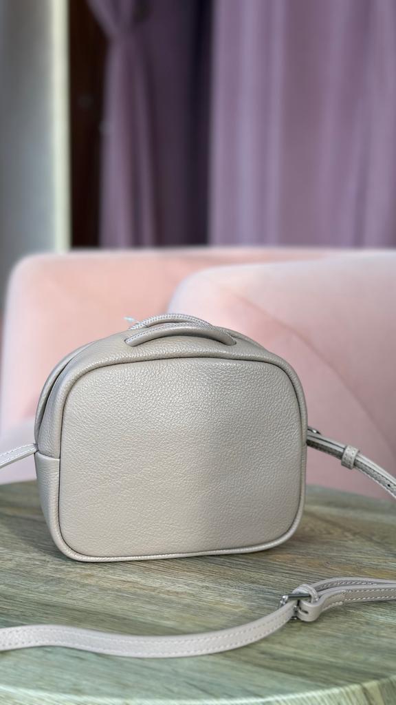 Сумка кросс-боди женская натуральная кожа беж