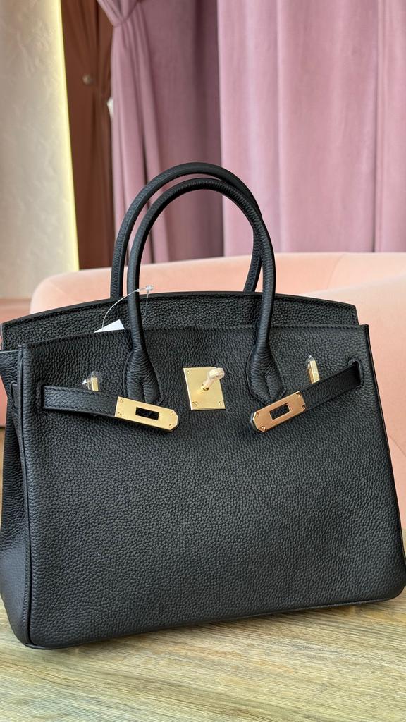 Сумка черная а-ля биркин длина 35