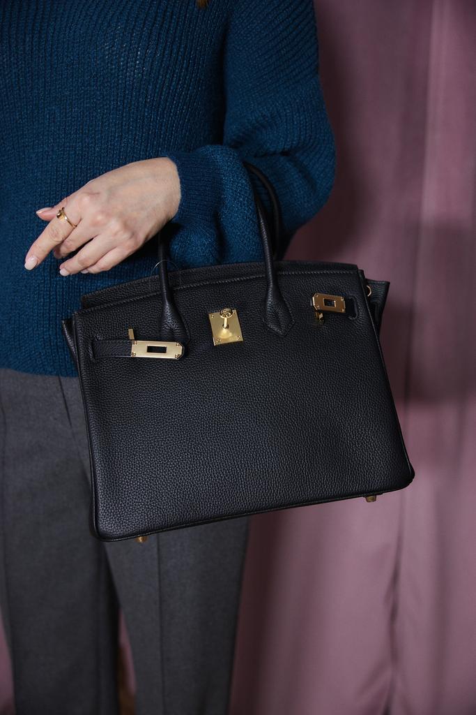 Сумка черная а-ля биркин длина 35