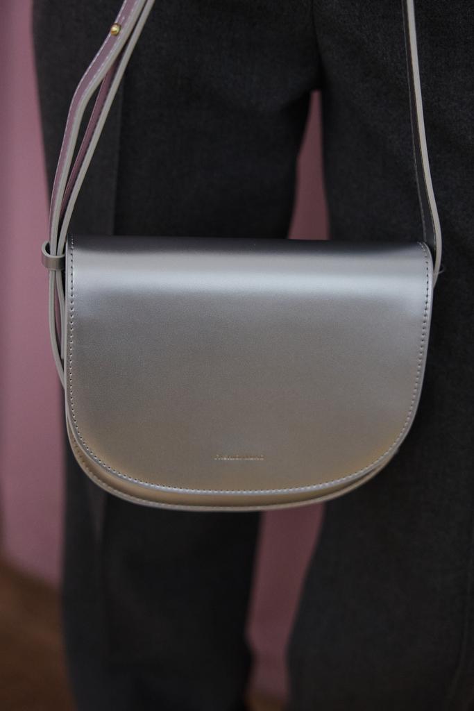 Сумка кросс-боди женская серебро