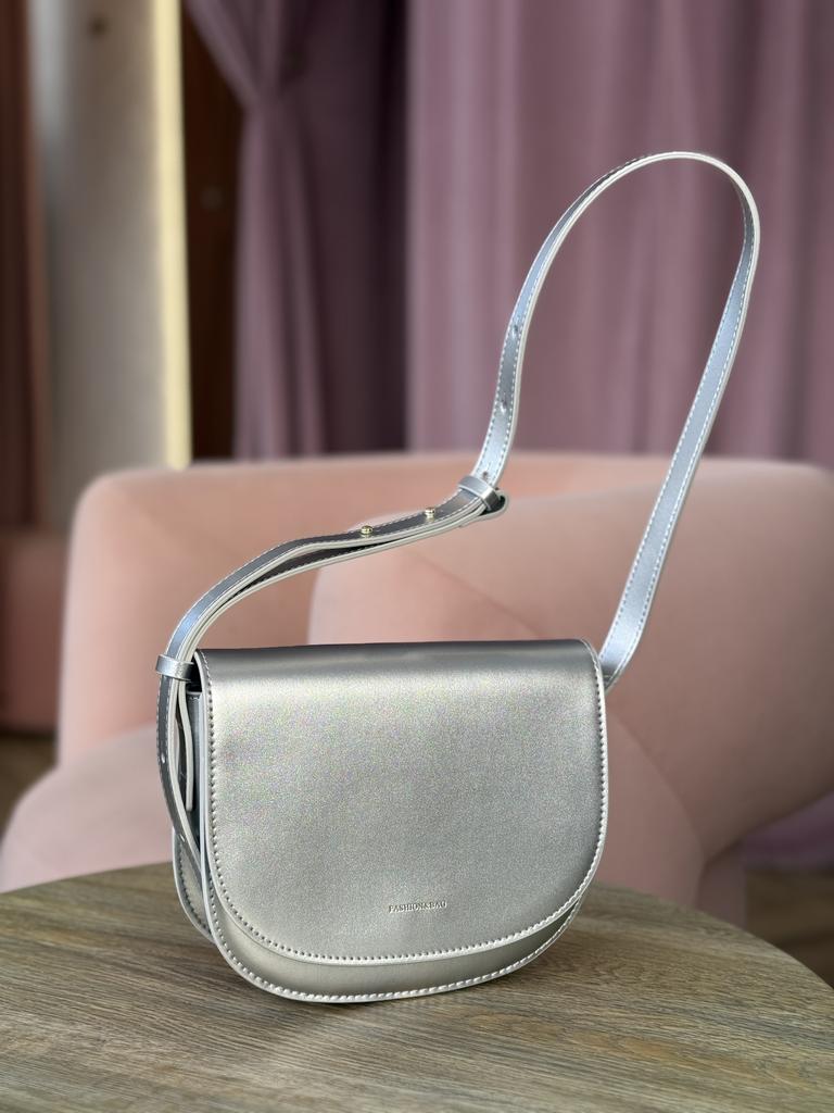 Сумка кросс-боди женская серебро