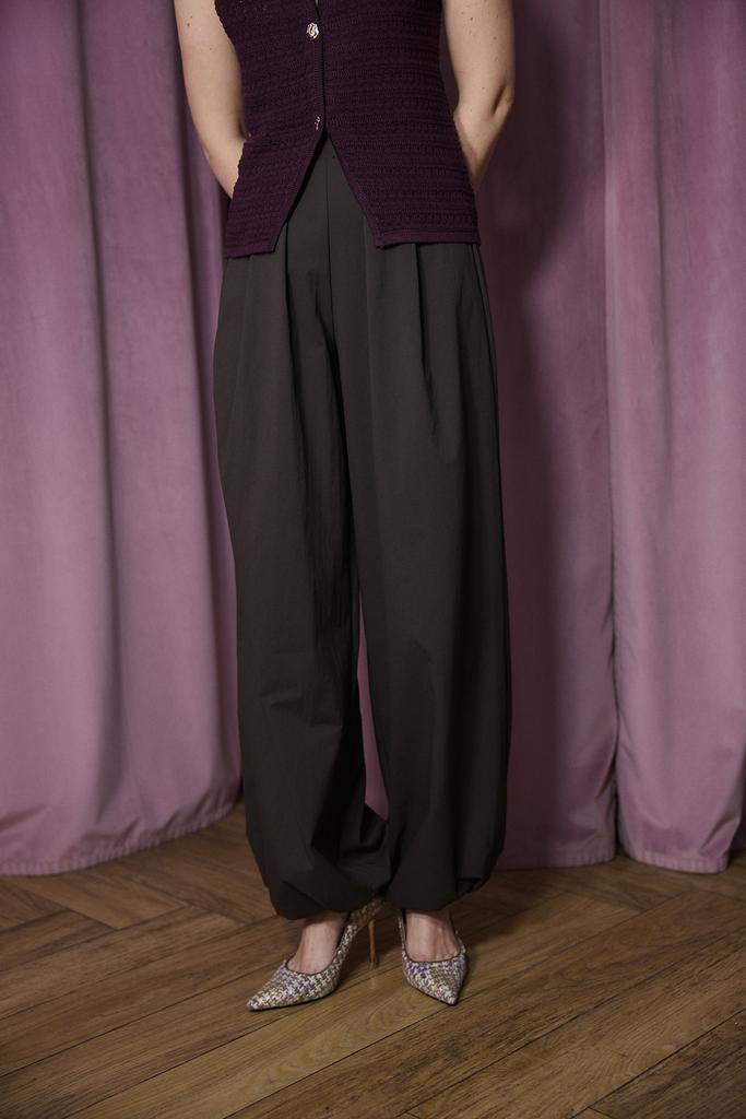 Брюки-шаровары шоколадные из хлопка