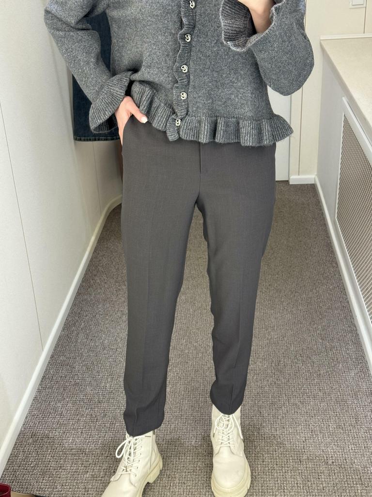 Брюки прямые серые из вискозы