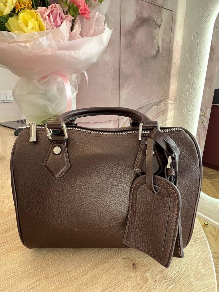 Сумка шоколадная   из натуральной кожи