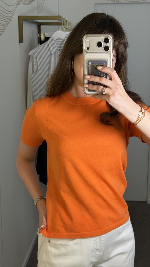 Футболка из трикотажа оранжевая