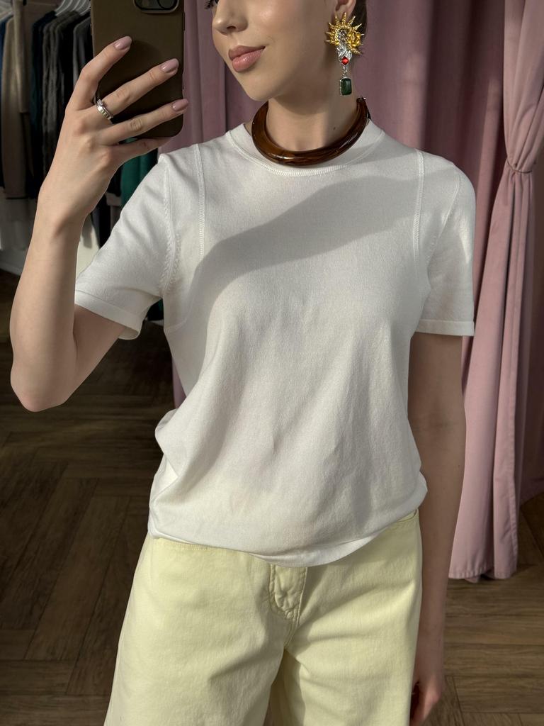 Футболка из трикотажа молочная