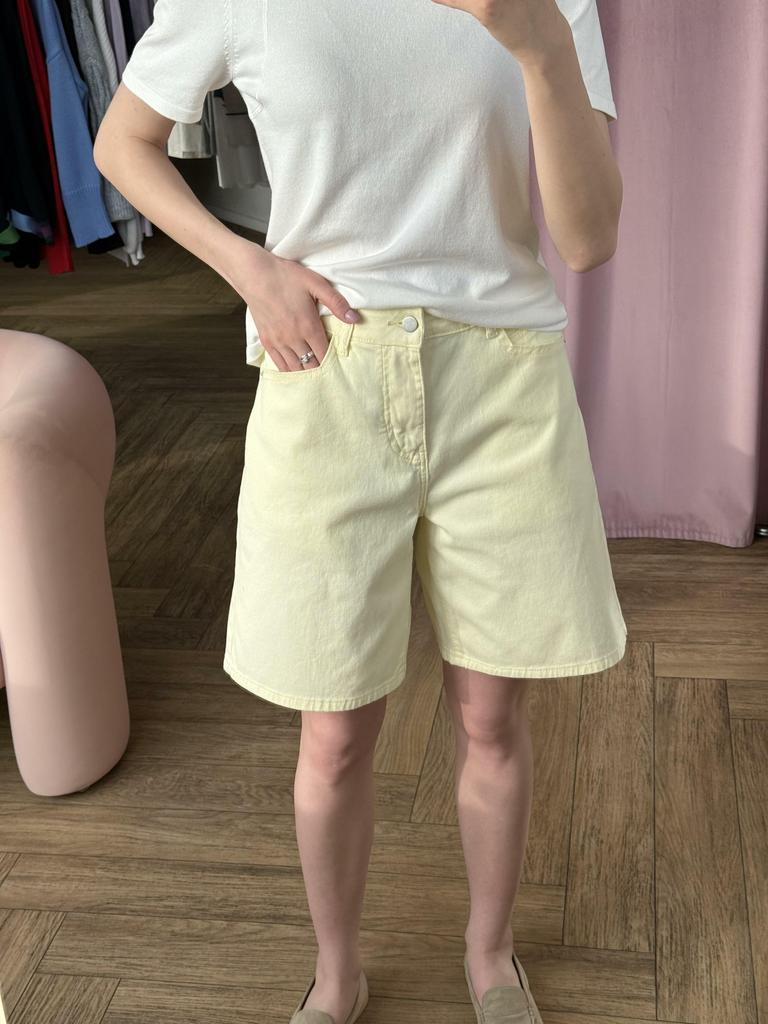 Шорты  джинсовые лимонные
