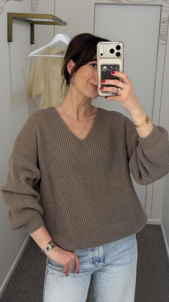 Джемпер из кашемира и мохера кофейного цвета