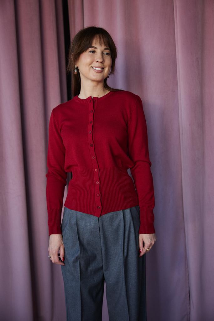 Кардиган из  трикотажа рубин