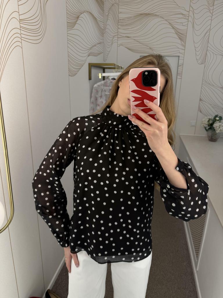 Блуза черная в горох
