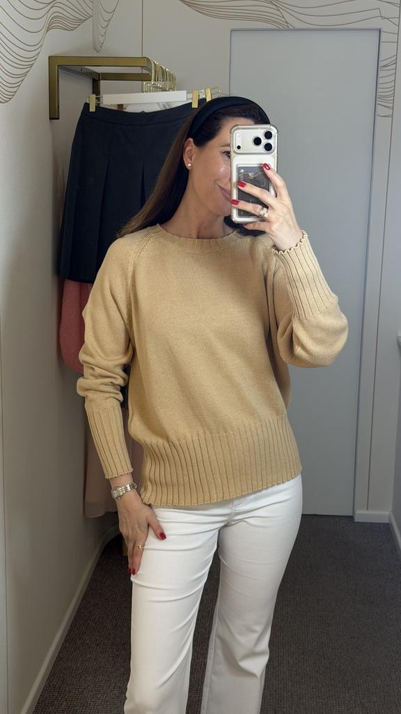 Джемпер из  хлопка песочный