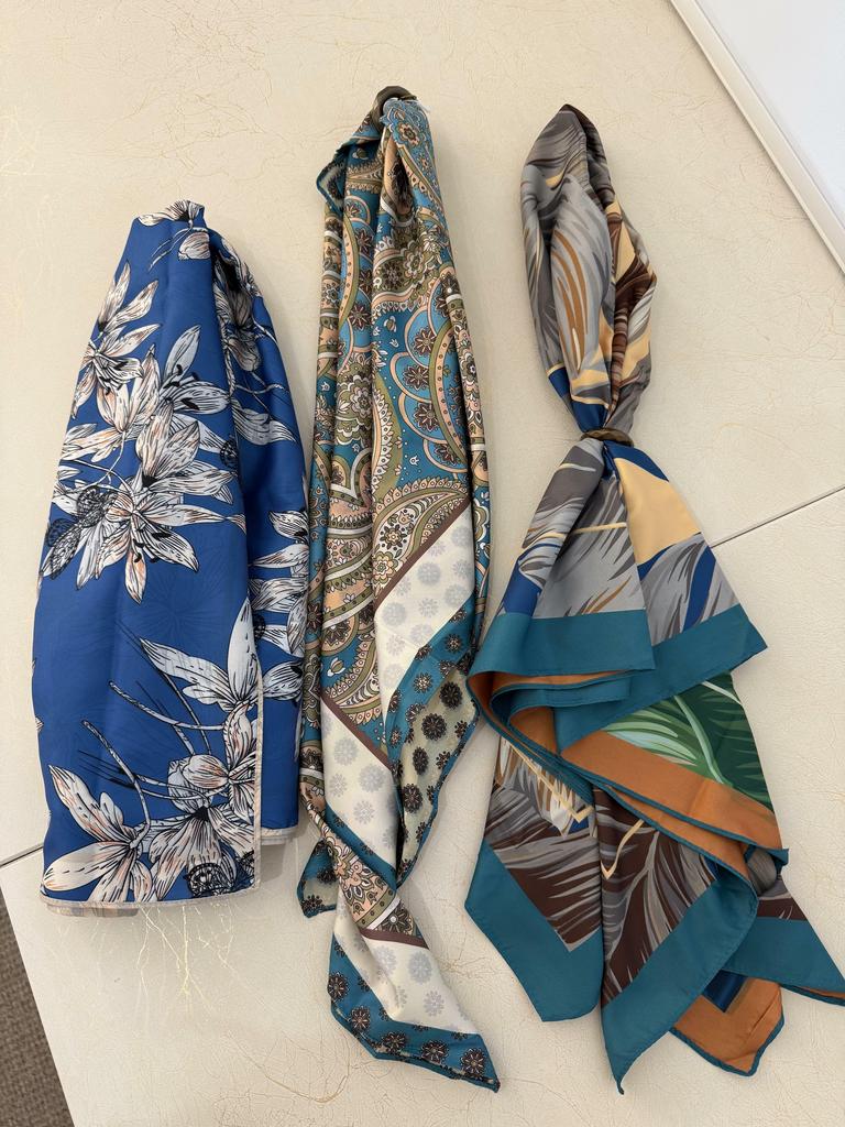 Платок шелк в комплекте с кольцом (ассорти)