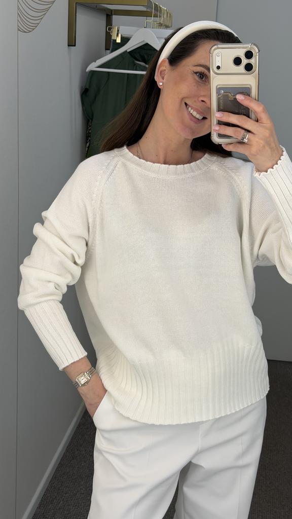 Джемпер из  хлопка молочный компактный