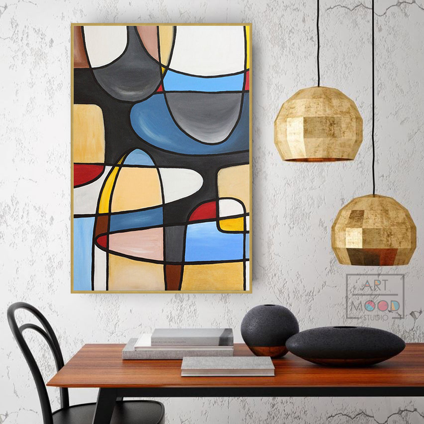 Постер абстракция OVAL CUBISM купить в интернет магазине ART MOOD