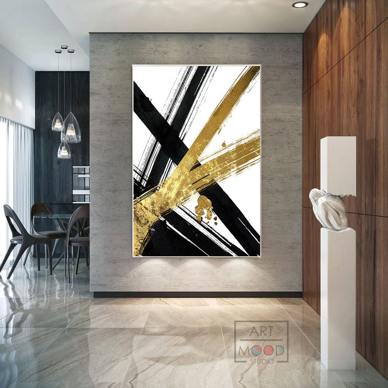 ПОСТЕР ABSTRACT GOLD AND BLACK #1