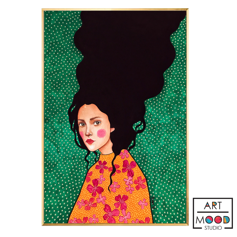 КАРТИНА GIRL BLACK HAIR