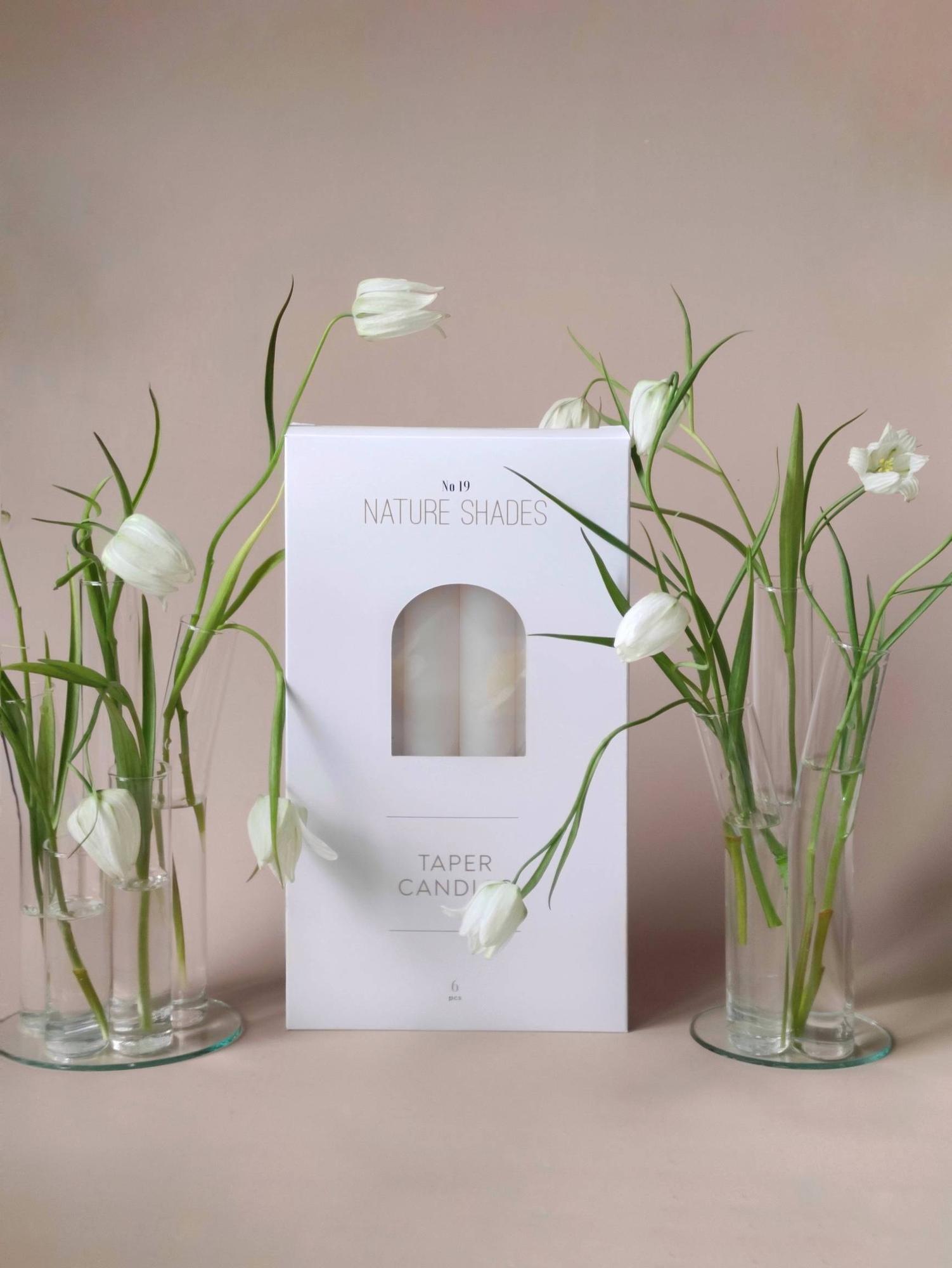 TABLE CANDLES SET 6 PCS SOFT WHITE