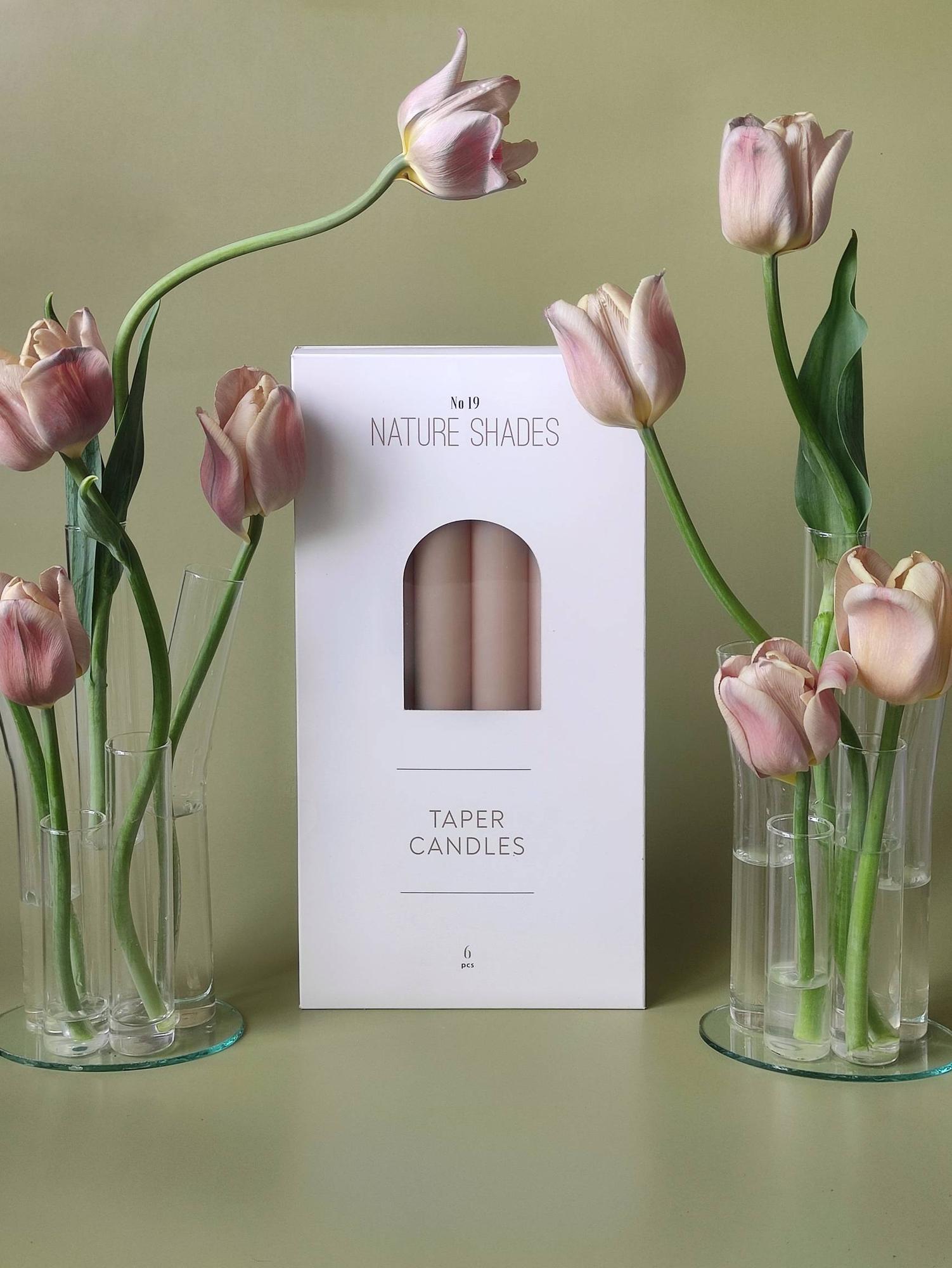 TABLE CANDLES SET 6 PCS BEIGE