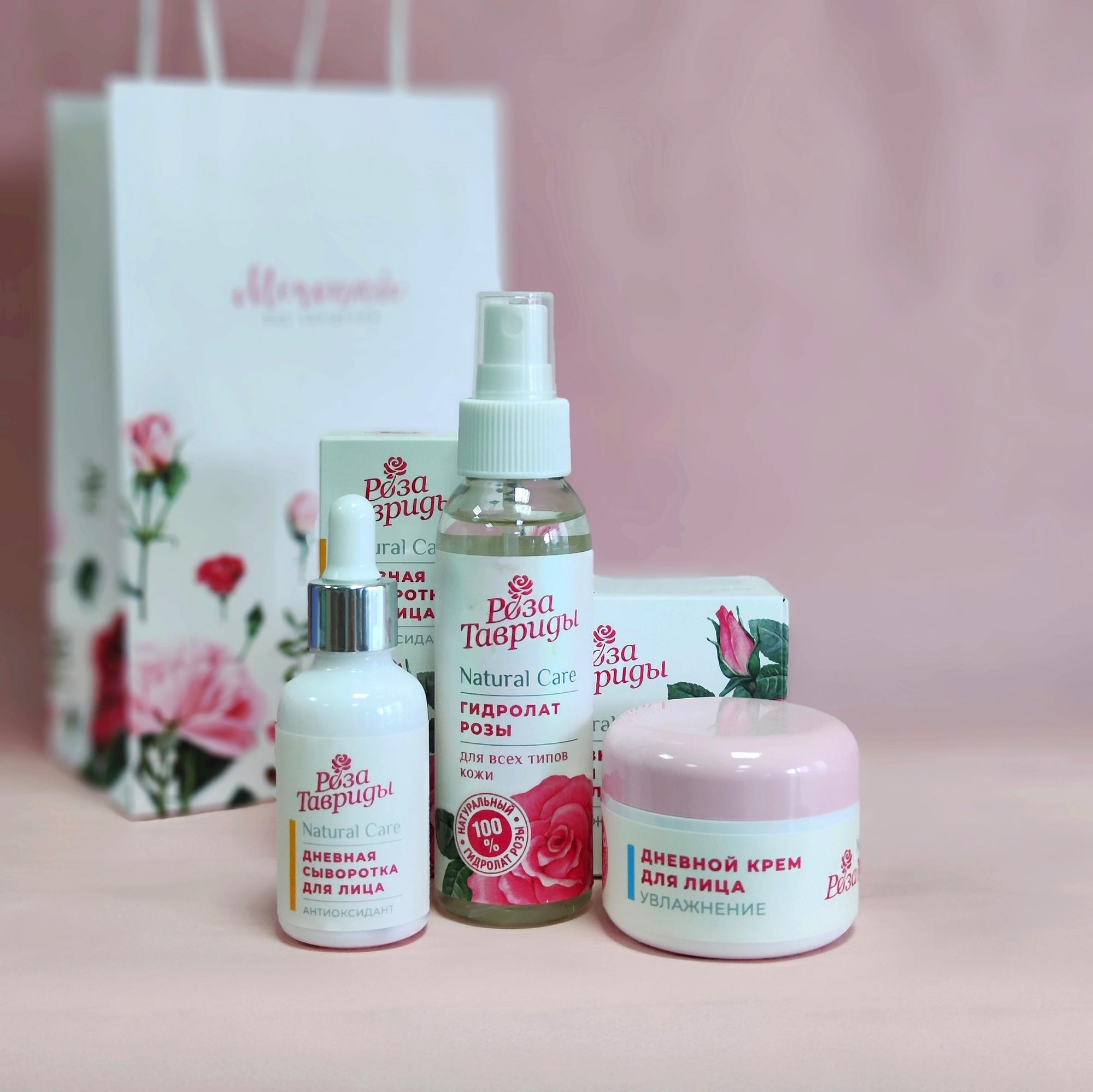 Набор для лица Natural Care 3 в 1: Антиоксидантная защита, Тонизирование, Увлажнение, серия Роза Тавриды