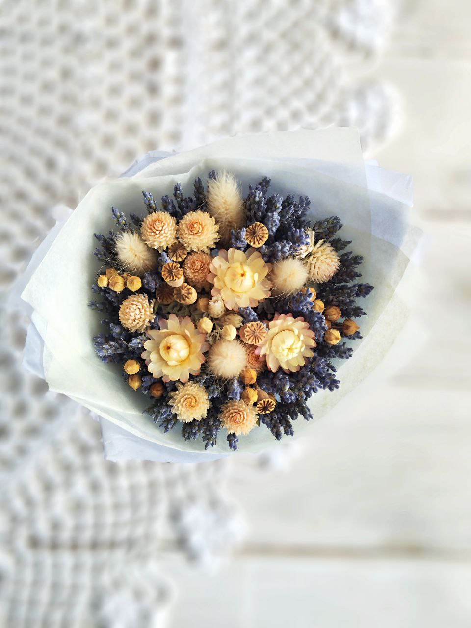 Букет-комплимент из Крымских сухоцветов в натуральной гамме