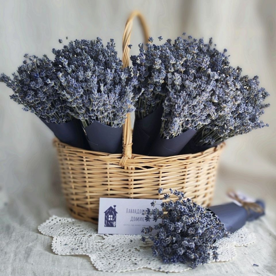 Мини-пучки голубой лаванды