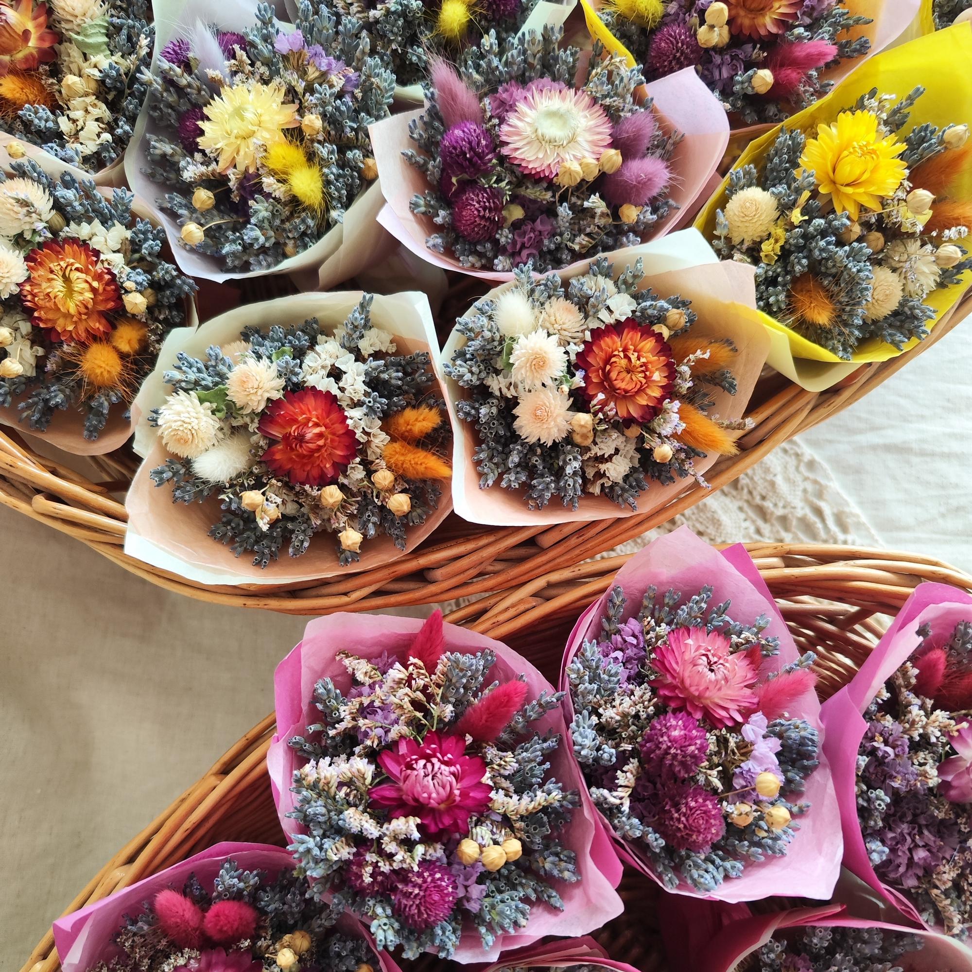 Мини-букеты из сухоцветов "Уютная малышня"