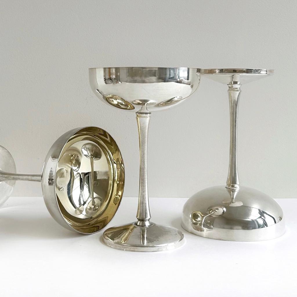 Креманка на высокой ножке, серебрение