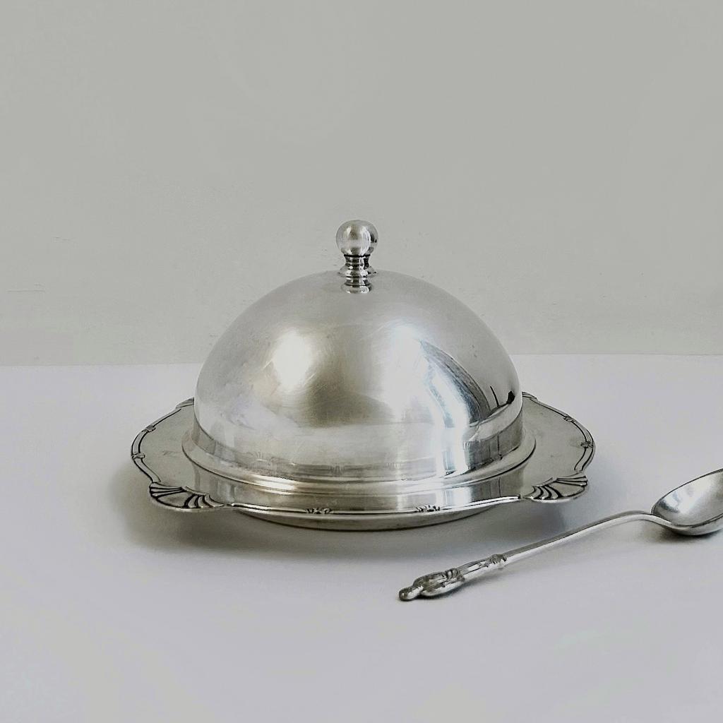 Старинная икорница из металла, Birmingham